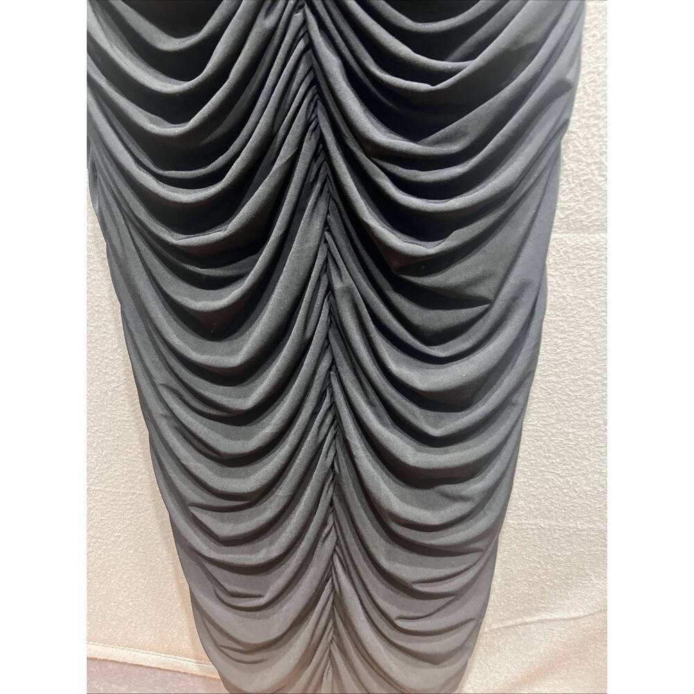 ELOQUII Black Off The Shoulder Fitted Maxi Dress Long Sleeve Ruched Size 18 - Picture 7 of 11